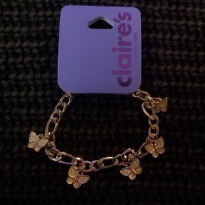 Claire's Gold Butterfly Charm Bracelet